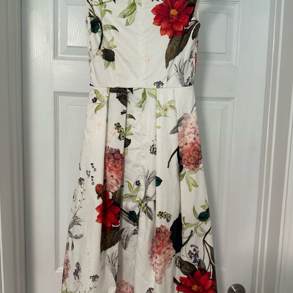 ASOS off the shoulder fit and flare floral DRESS size 0 EUC MULTI COLOR - Picture 2 of 11